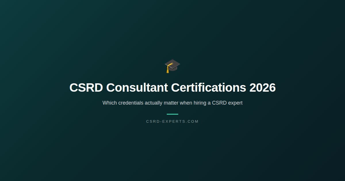 CSRD Consultant Certifications 2026: Which Credentials Actually Matter