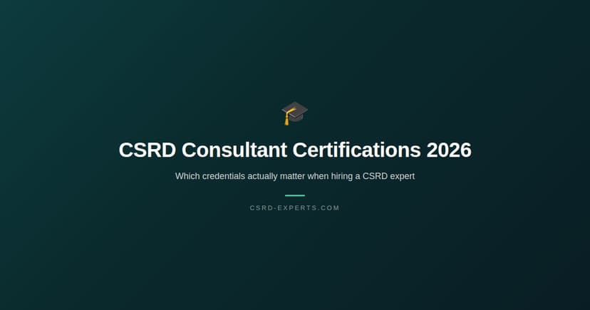 CSRD Consultant Certifications 2026: Which Credentials Actually Matter